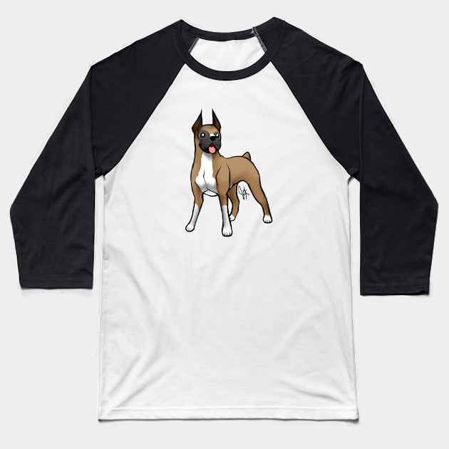 Dog - Boxer - Fawn Baseball T-Shirt by Jen's Dogs Custom Gifts and Designs